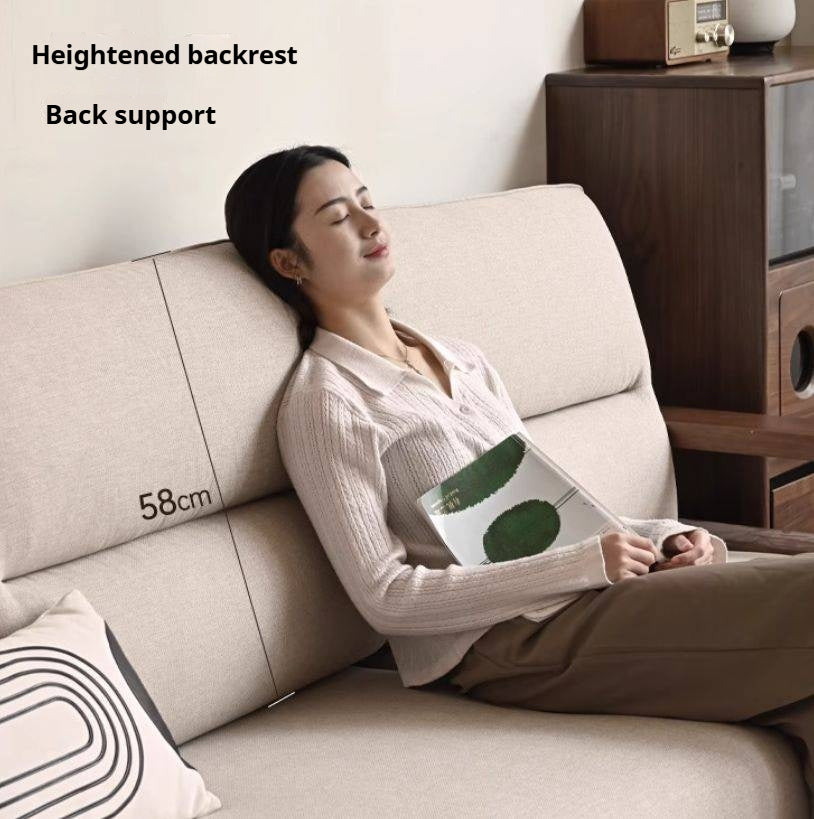 Sandalwood Solid Wood Fabric Sofa