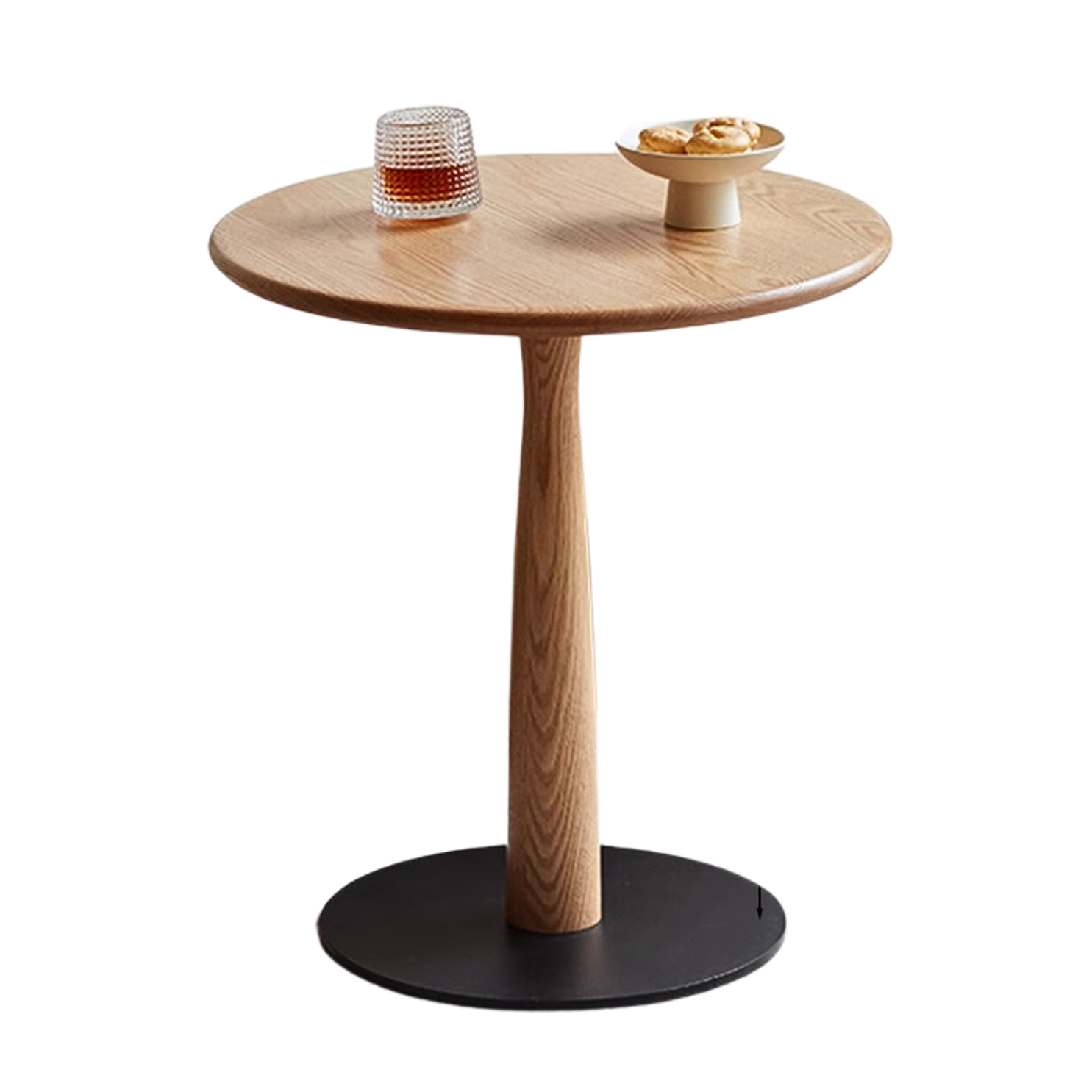 Oak, Black walnut, Cherry Solid Wood Round Side Table Modern