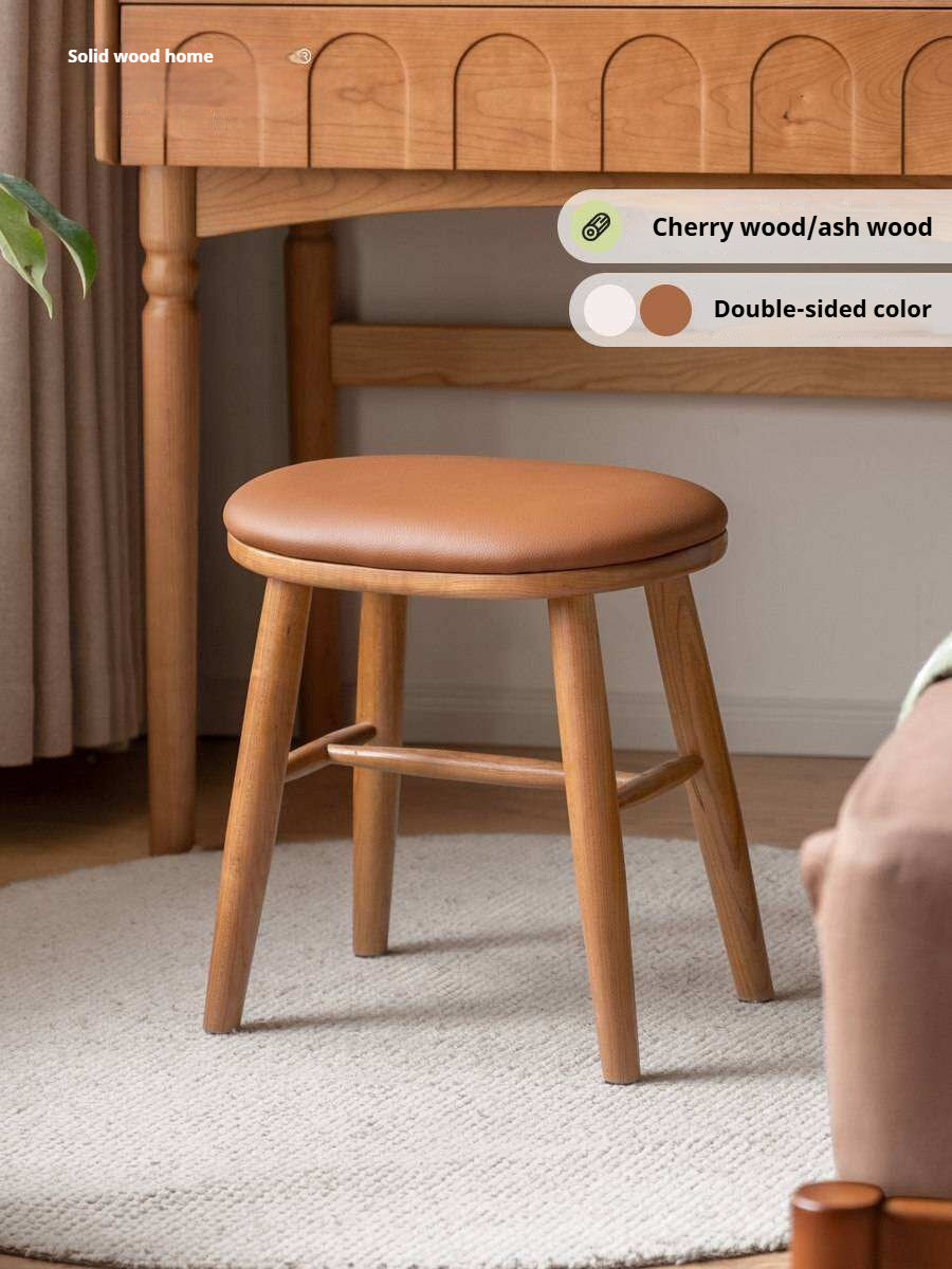Ash, Cherry Solid Wood Dressing Stool