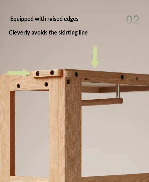 Oak Solid Wood Corner Valet Stand with Garment Rail and Storage Drawers