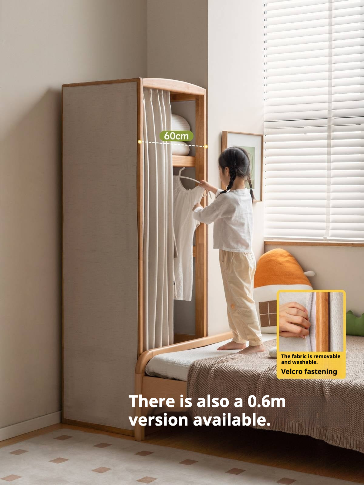 Birch Solid Wood Kids Wardrobe