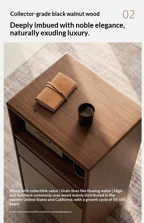 Black Walnut Solid Wood Accent side Cabinet with Mixed-Tone Finish