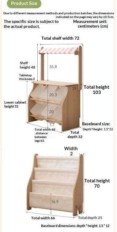 Beech, Poplar Solid Wood Kids Toy Storage Organizer Montessori Toy Shelf