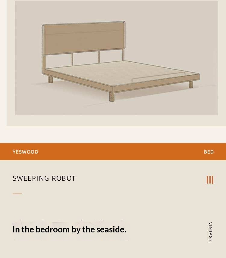 Poplar Solid Wood with High Headboard and Large Board Bed