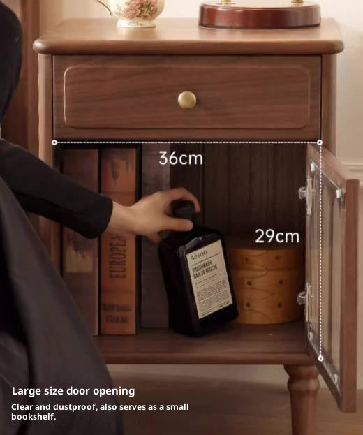 Black Walnut Solid Wood American Retro Nightstand