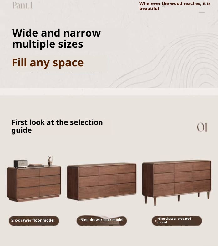 Sandalwood Solid Wood Modern Chest of Drawers