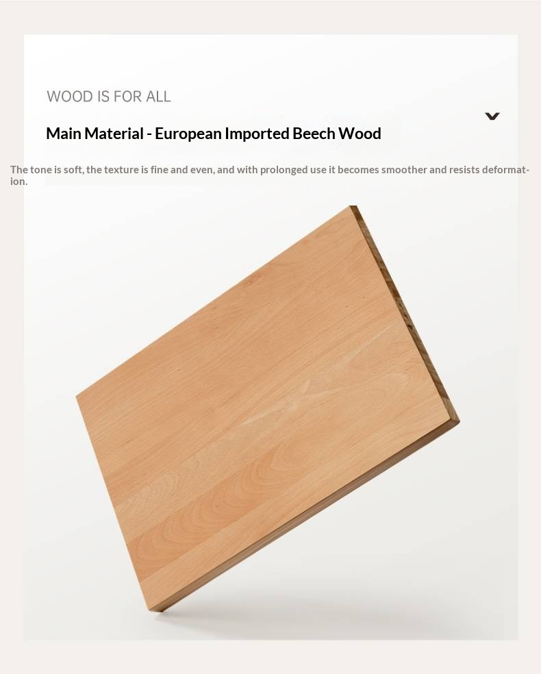 Beech Solid Wood Platform Bed, Headboard-Free Bed