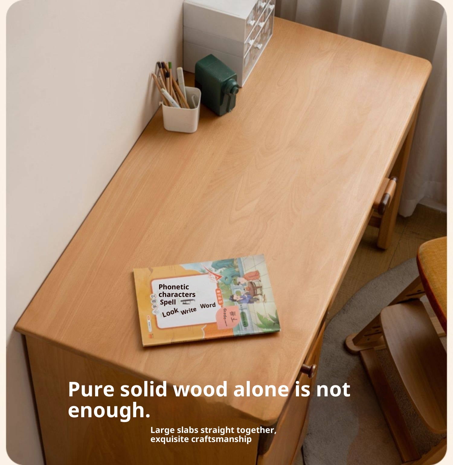 Beech Solid Wood Children s Learning Desk