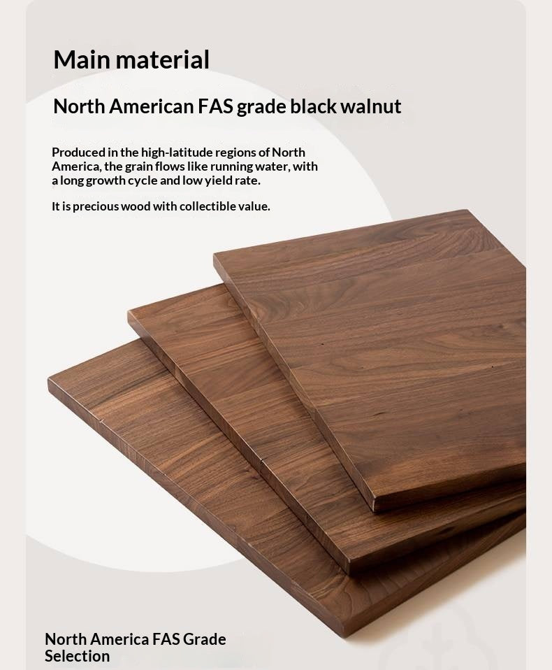 Black Walnut, Sandalwood Solid Wood Italian Light Luxury Bookshelf