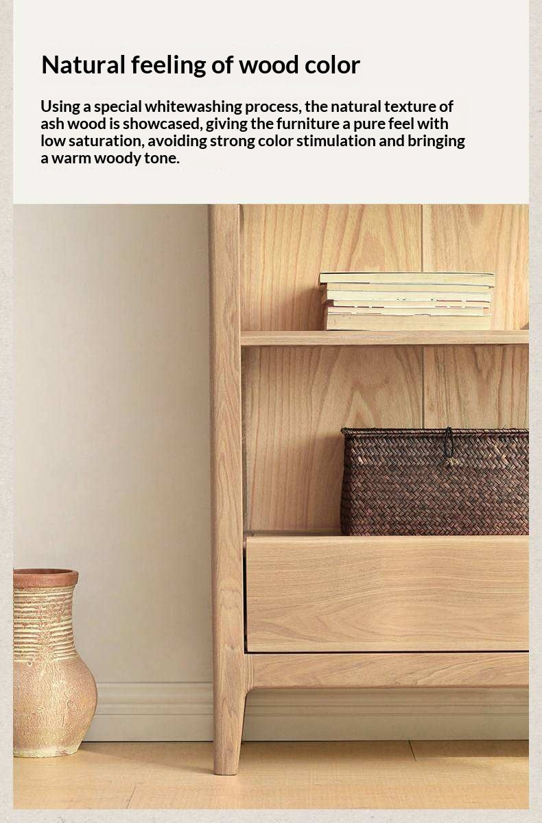 Ash Solid Wood Combination Bookcase Bookshelf