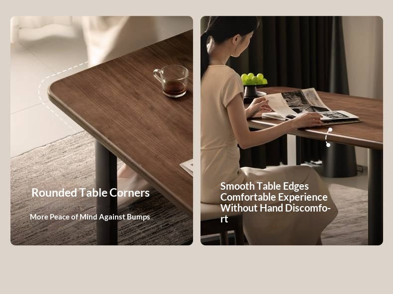 Black Walnut, Sandalwood Solid Wood Italian Light Luxury Dining Table