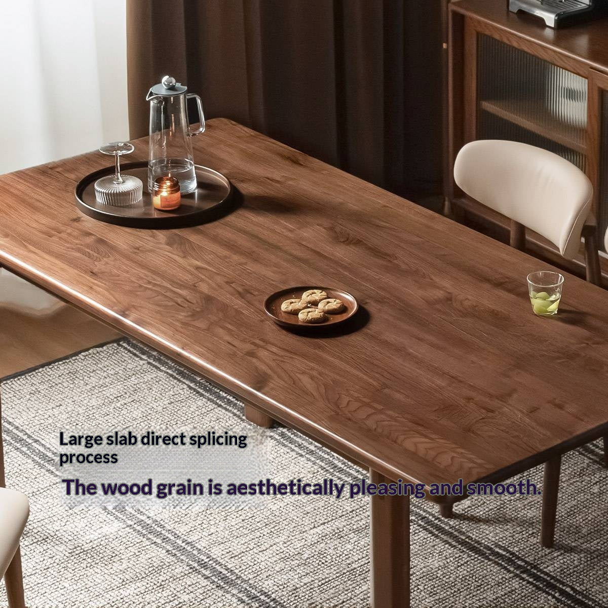 Black Walnut, Oak Solid Wood Large Board Dining Table