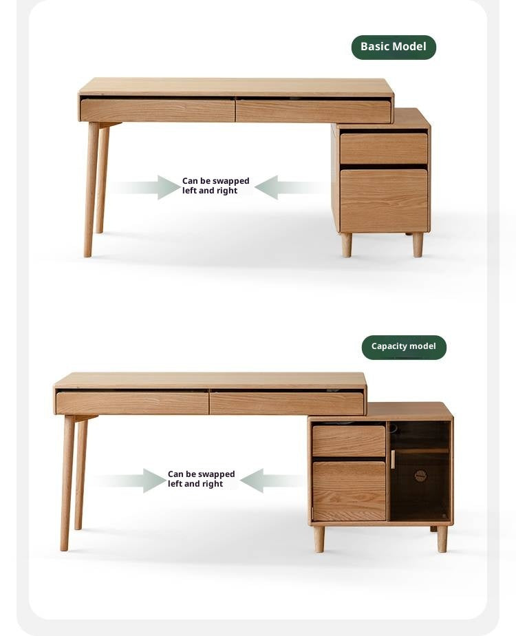 Oak Solid Wood Modern Office Desk