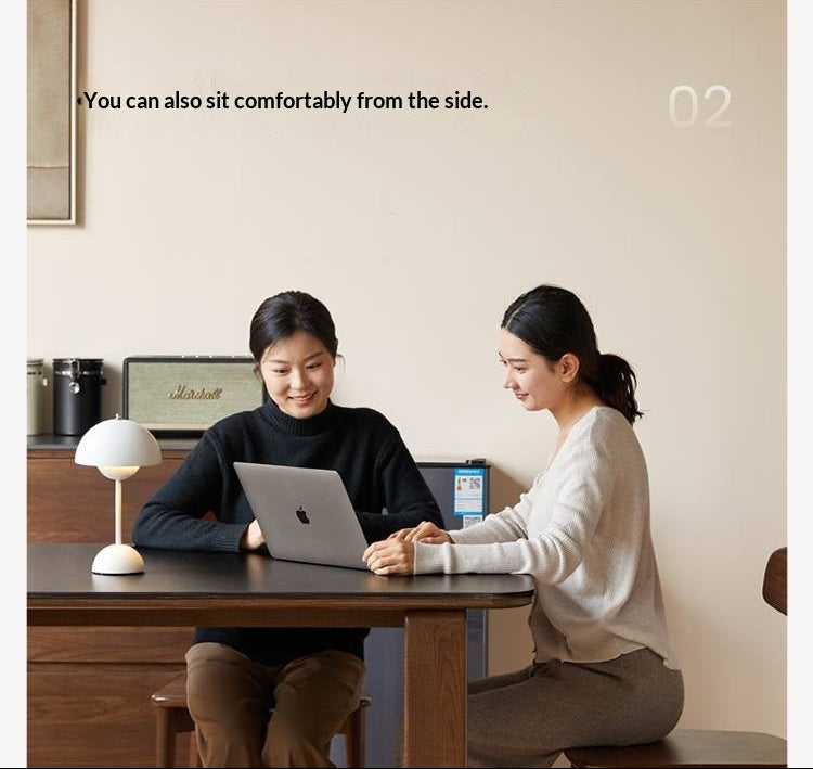 Oak Solid Wood Restaurant Light Luxury Style Rock Slab Long Table