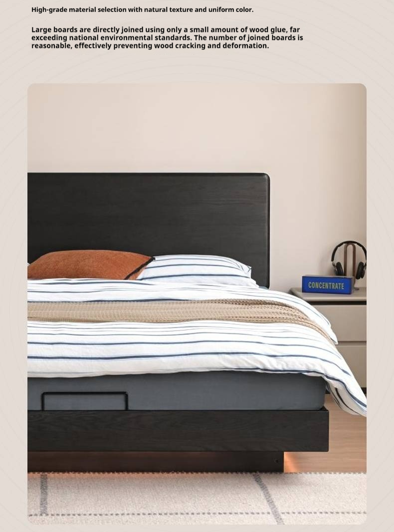 Ash Solid Wood Modern Simple Suspended Multifunctional Box Bed
