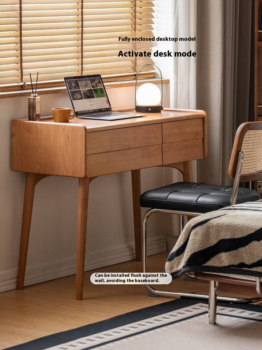 Cherry Solid Wood Retro Style Dressing Table
