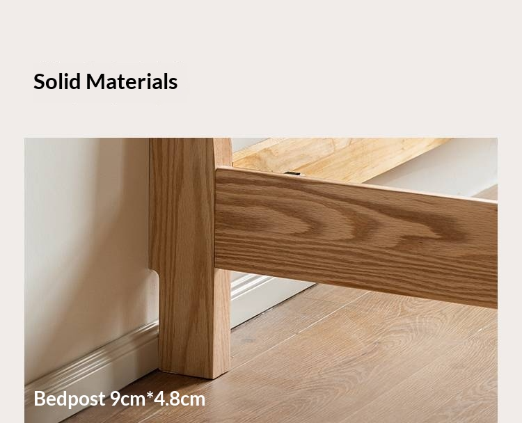 Oak Solid Wood Bed Modern Minimalist Large Bed