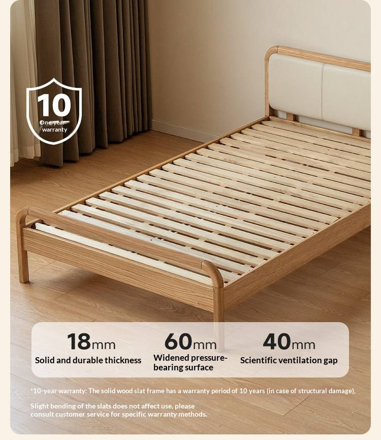 Oak, Beech Solid Wood Children's Princess Bed — Upholstered Genuine, Organic Leather Bed