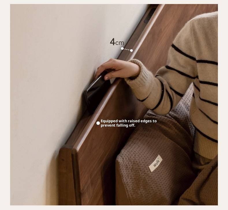 Black Walnut Solid Wood Box Bed Simple Modern Nordic Style