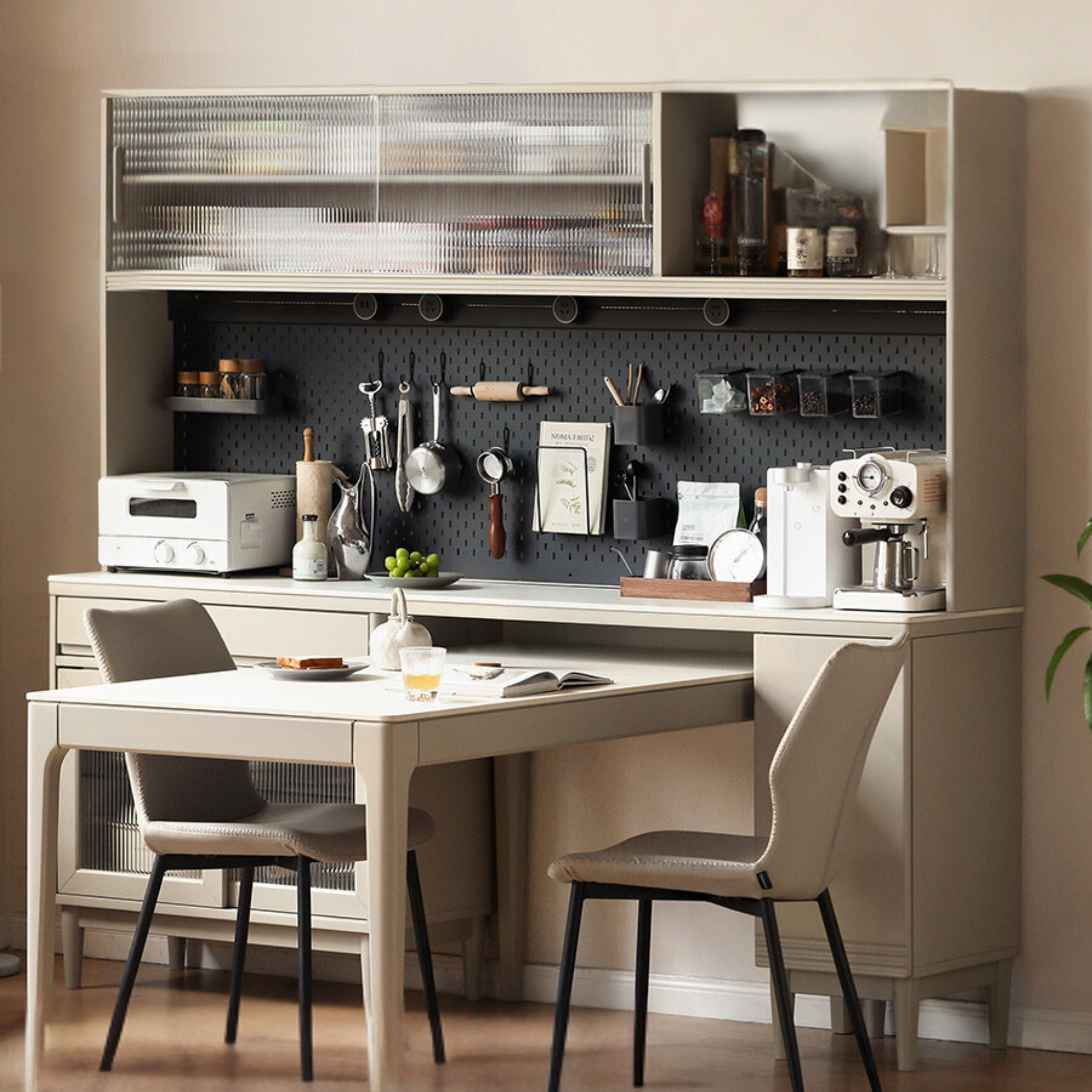 Poplar solid wood dining sideboard,