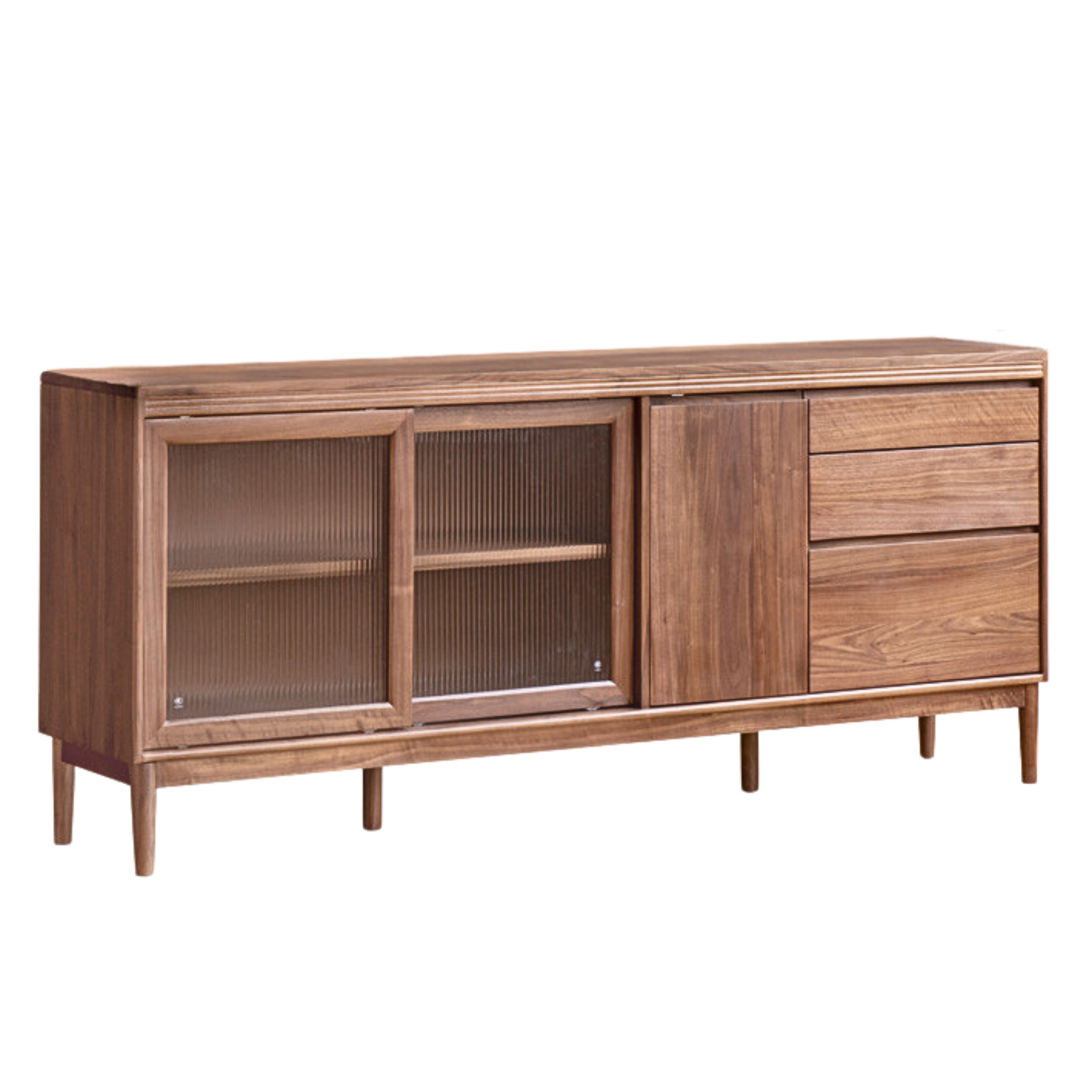 Black walnut Solid Wood Rock Board Sideboard ,