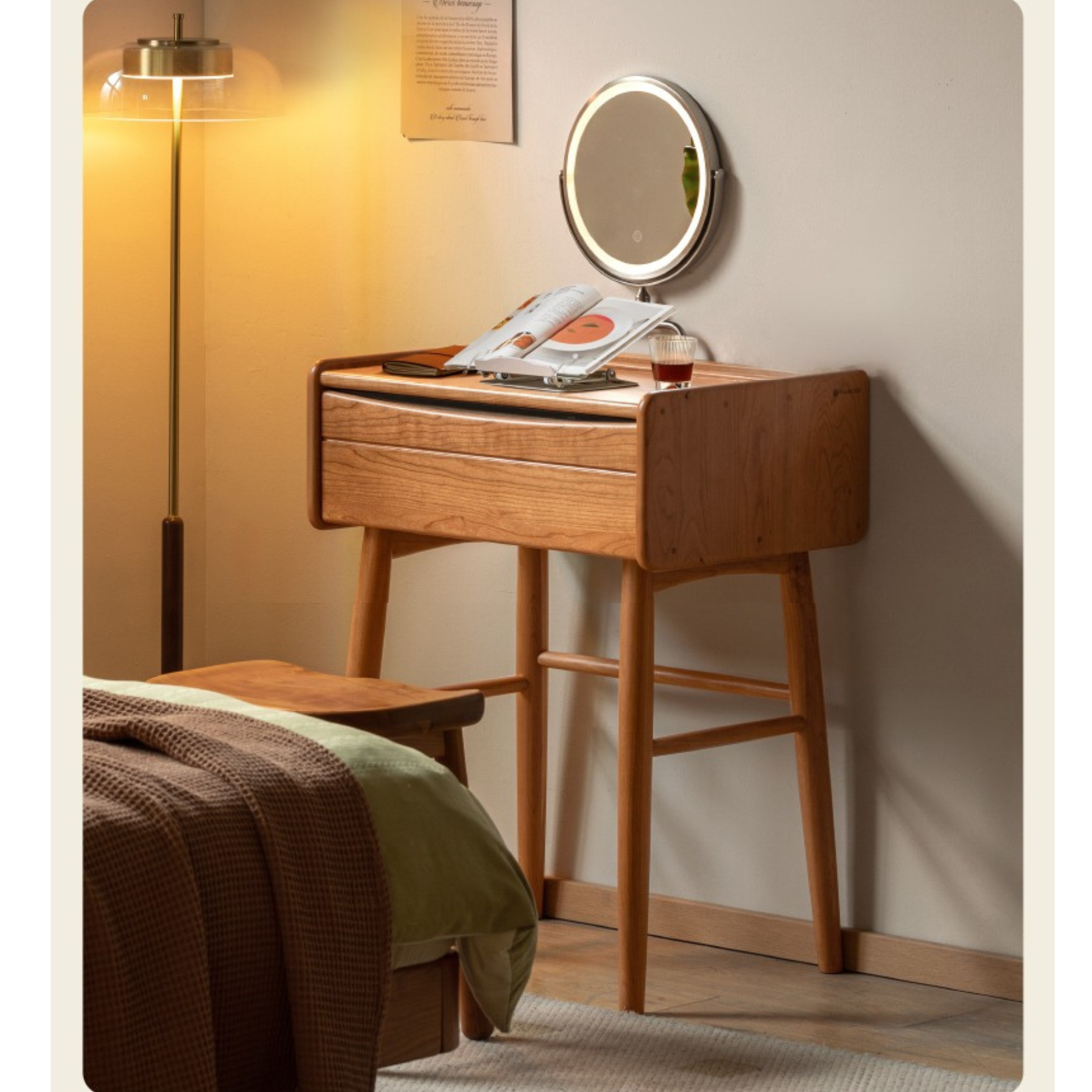 Cherry Solid Wood Small Dressing Table