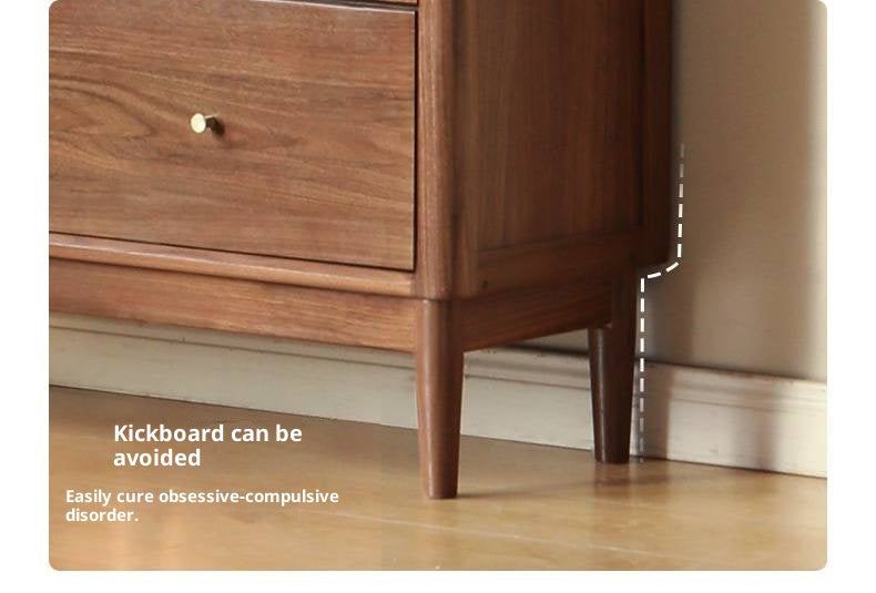 Black Walnut Solid Wood Bookcase With Glass Door
