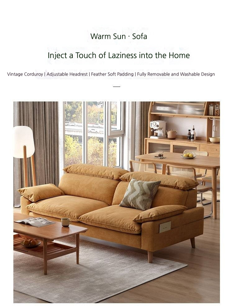 Fabric High Back Straight Sofa Modern.