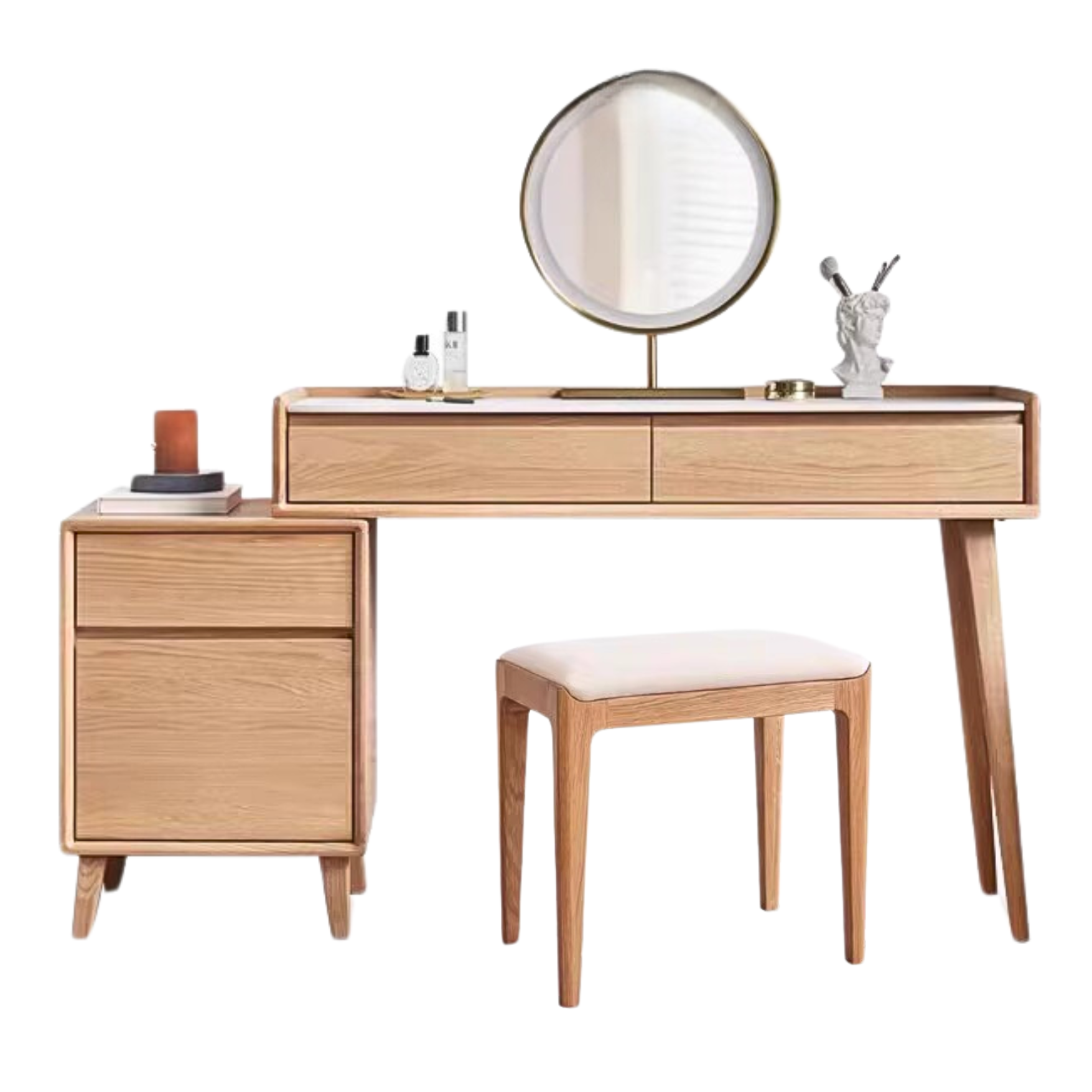 Oak solid wood Modern Simple Rock Board Dressing Table