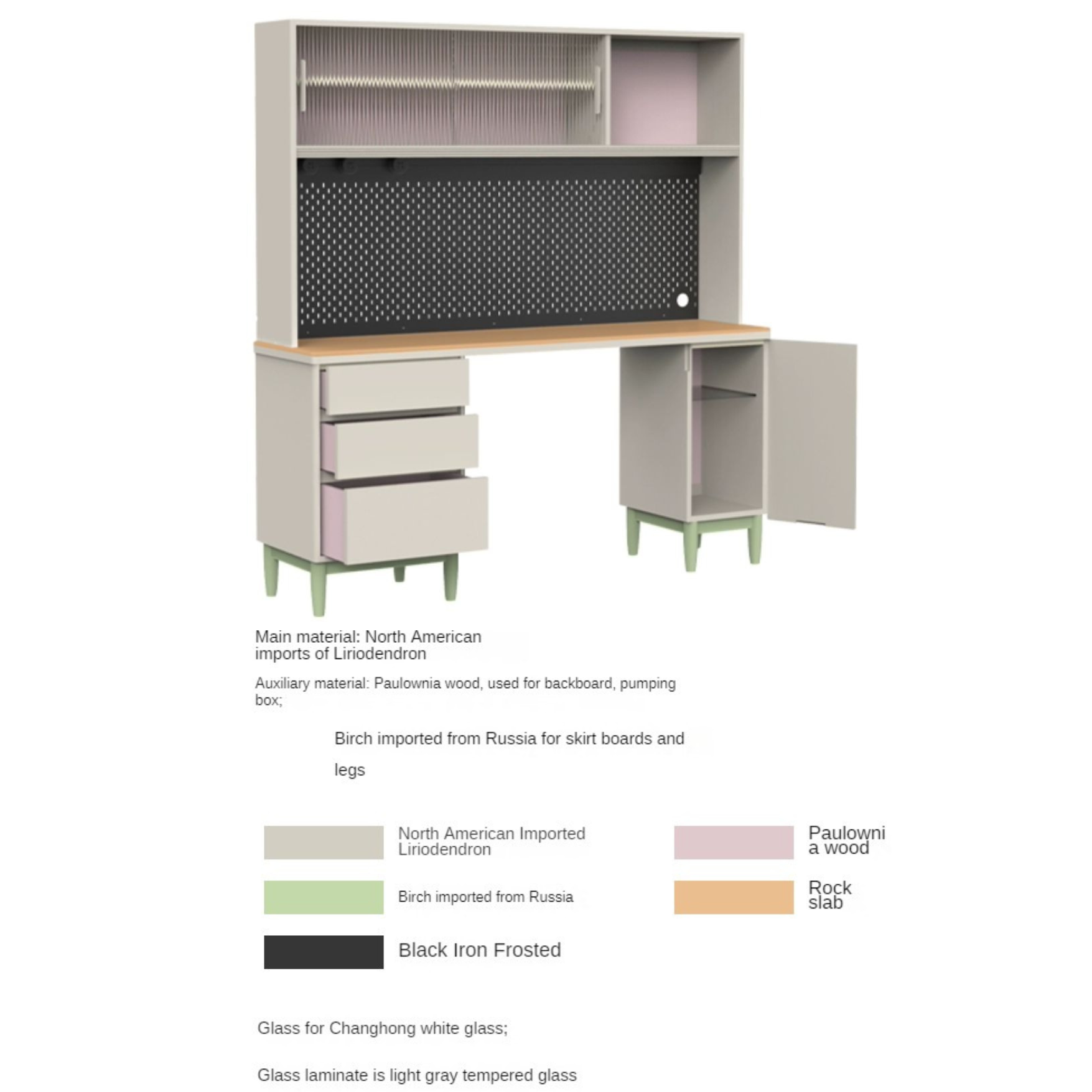 Poplar solid wood dining sideboard,