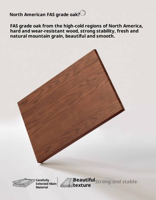 Oak Solid Wood Modern Minimalist Three-Drawer Nightstand