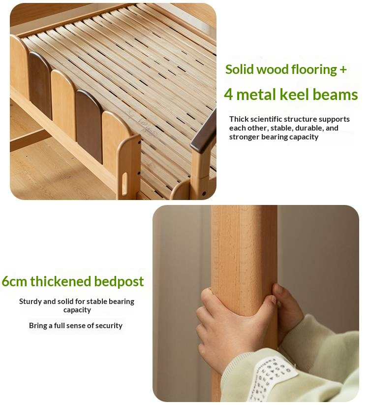 Beech Solid Wood Children's Treehouse Bed Multifunctional Loft Bed