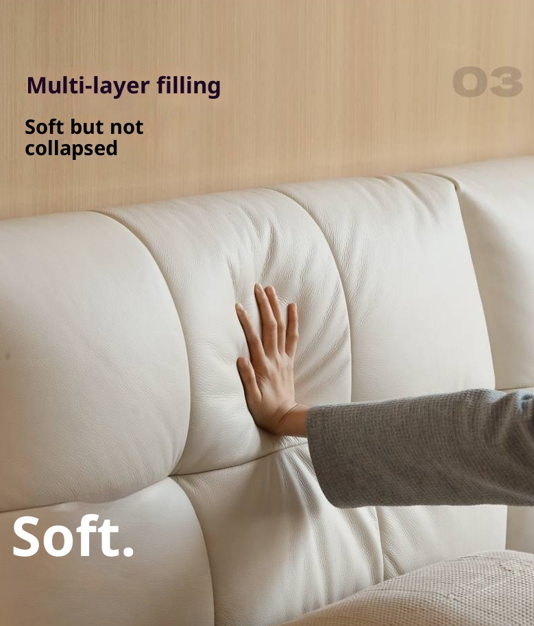 Genuine Leather Top Layer Cowhide Soft Suspension Bed with Lighting