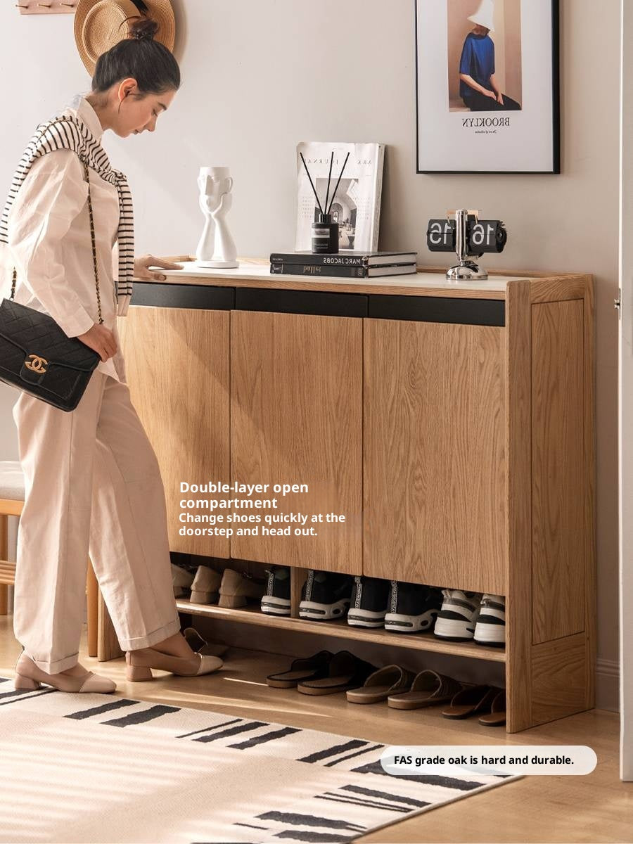 Oak Solid Wood Modern Shoe Cabinet