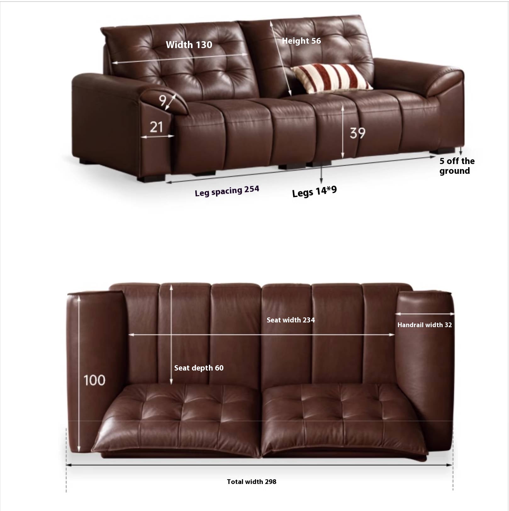 Genuine Leather American Retro High-Back Sofa with Checkerboard Black Bear Pattern