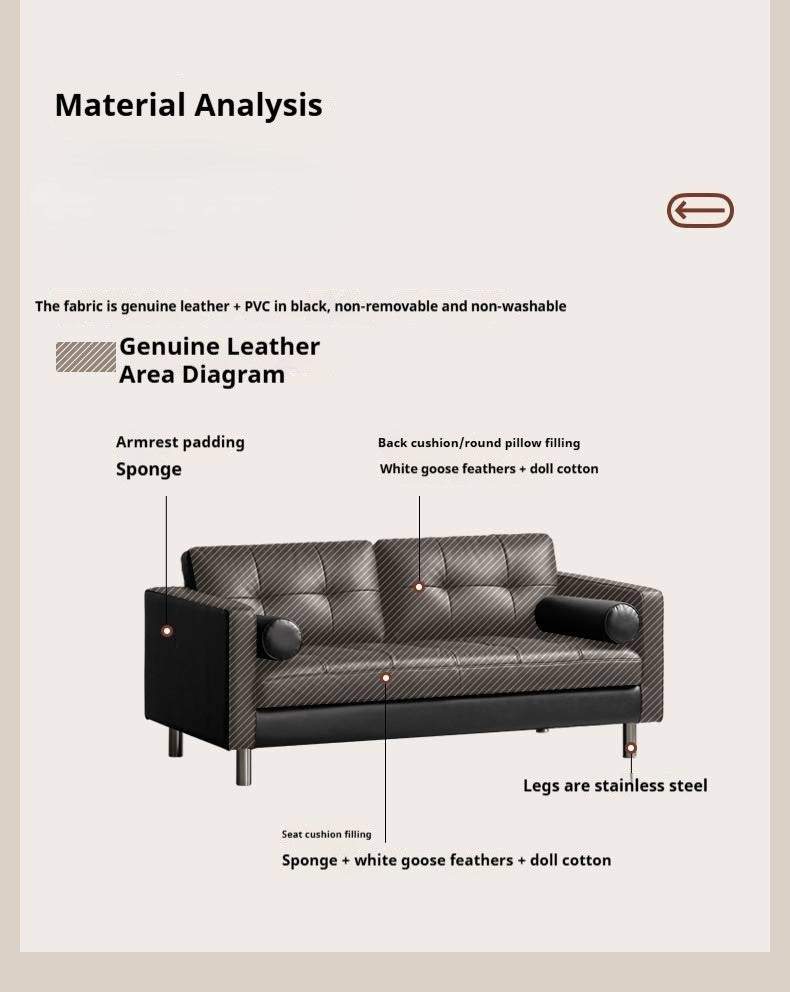 Genuine Leather Italian Luxury Sofa