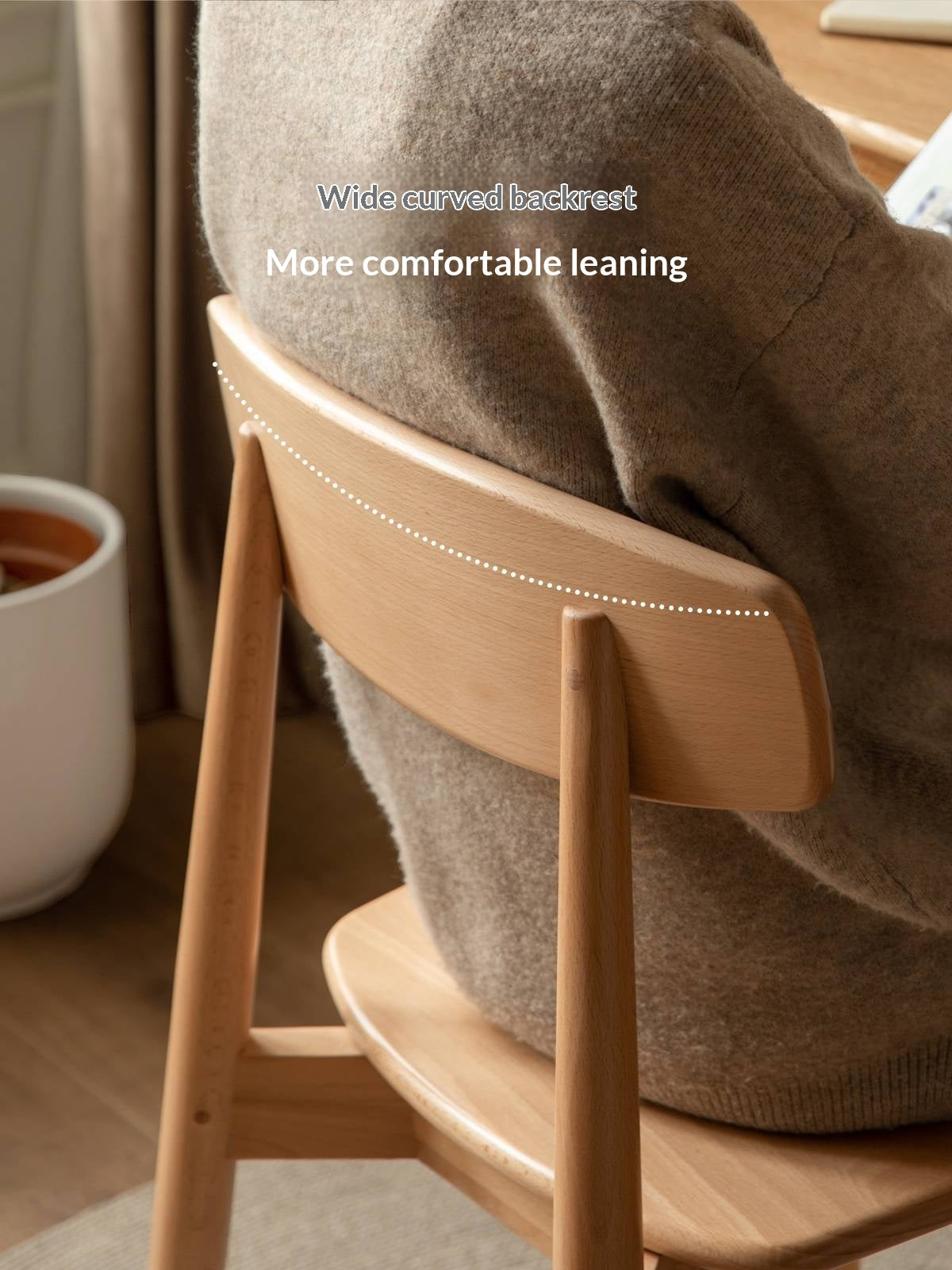 Set 4 pcs European Beech Solid Wood Modern Dining Chair