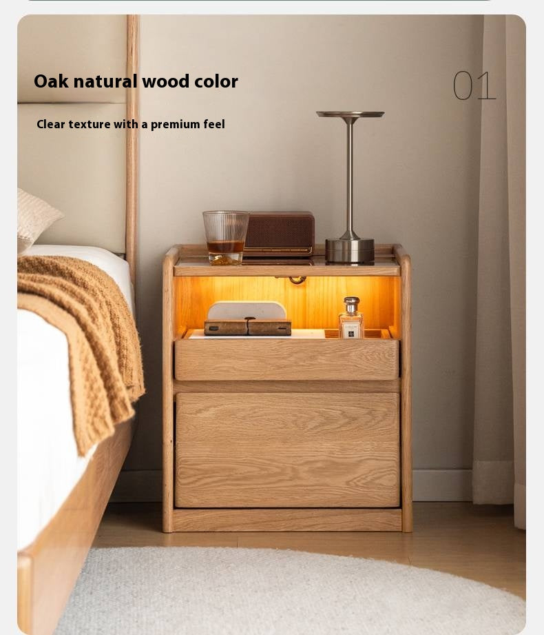 Ash Solid Wood Modern Nightstand