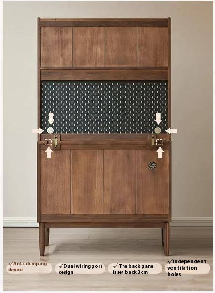 Oak, Black Walnut, South American Walnut, Solid Longan Hardwood, Red Zebrawood Solid Wood Light Luxury Sideboard