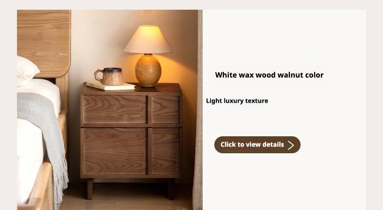 Ash Solid Wood Wabi-Sabi Style Nightstand.