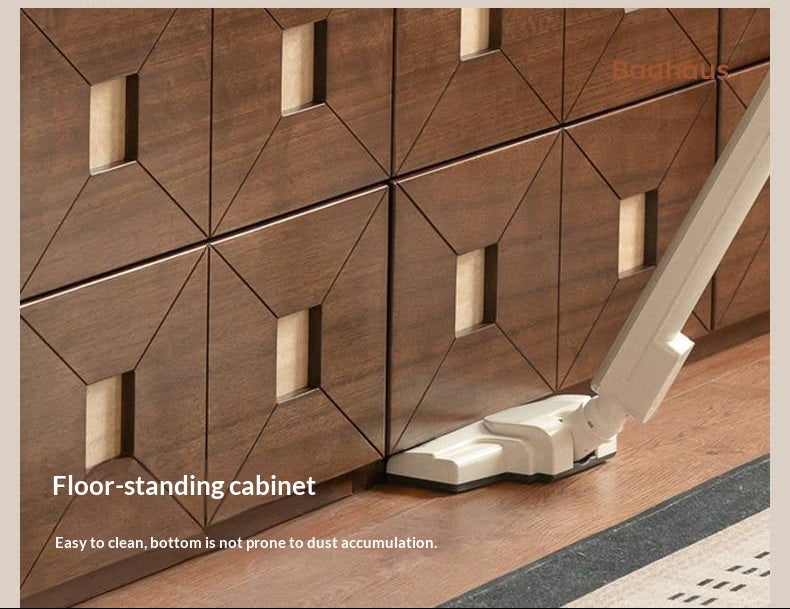 Sandalwood Solid Wood Vintage TV Cabinet with Floor Standing and Storage Space