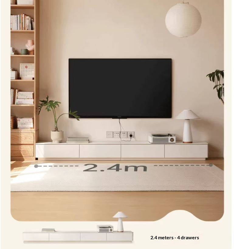 Solid RubberWood Floor Rock Plate TV Cabinet.