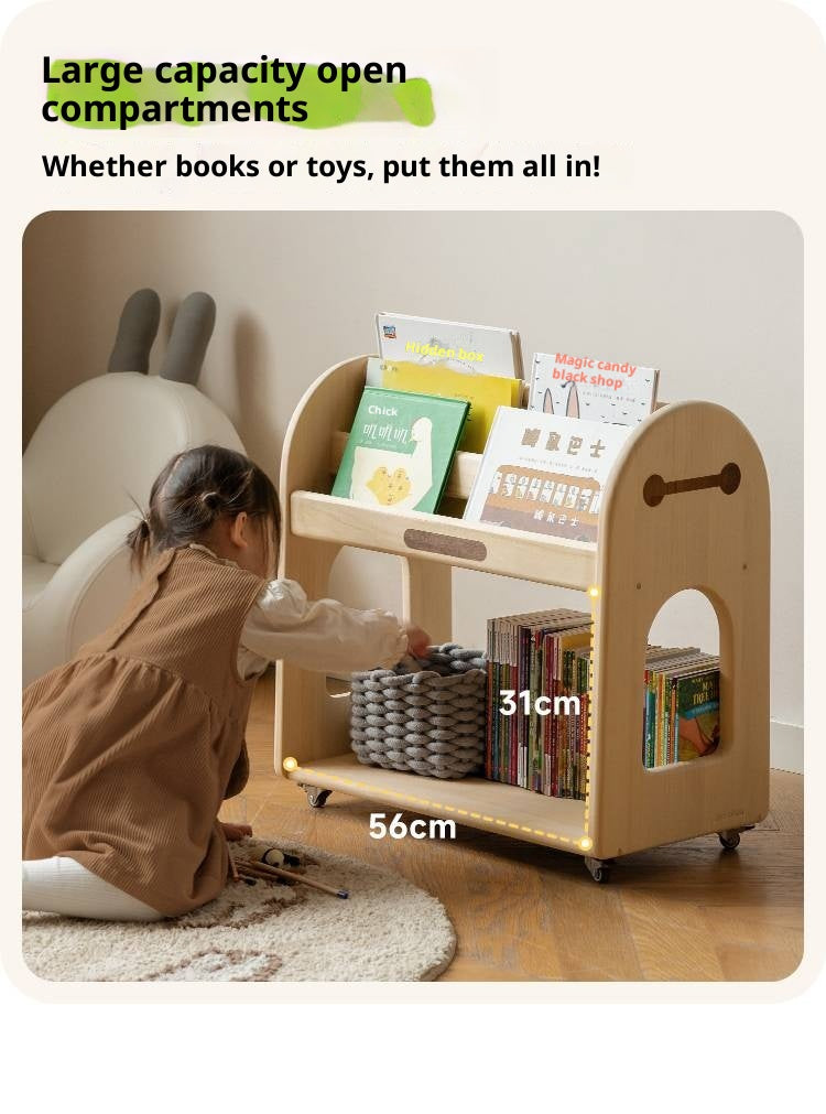 Poplar Solid Wood Movable Kids Cabinet