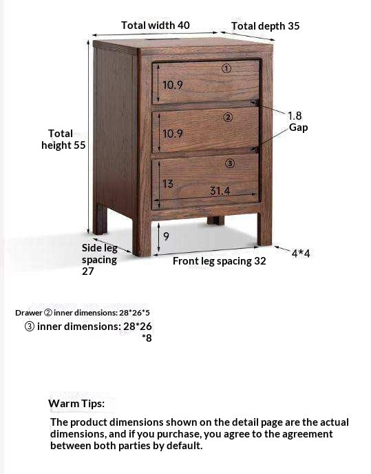 Oak Solid Wood Nordic Nightstand