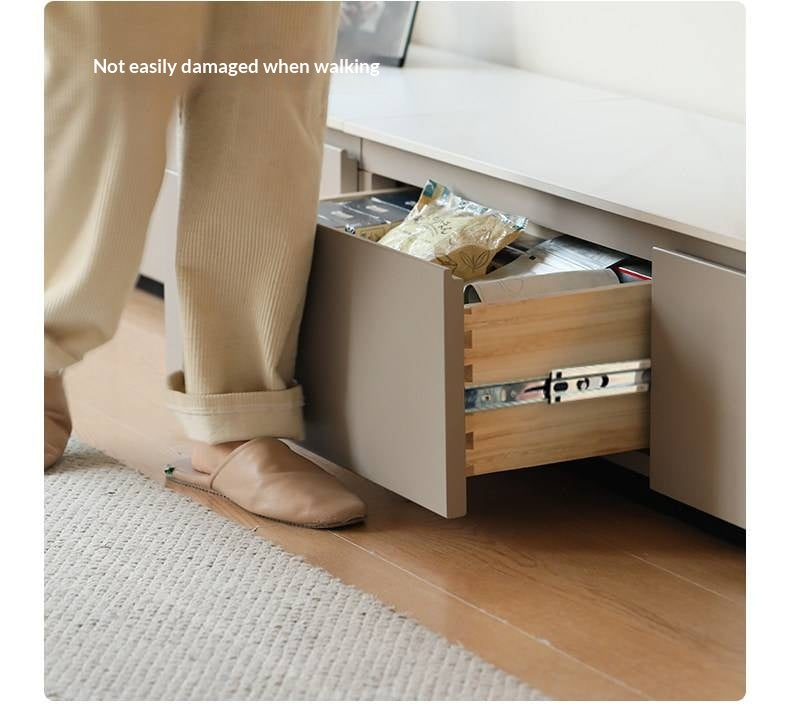 Poplar Solid Wood Rock Slab TV Stand.