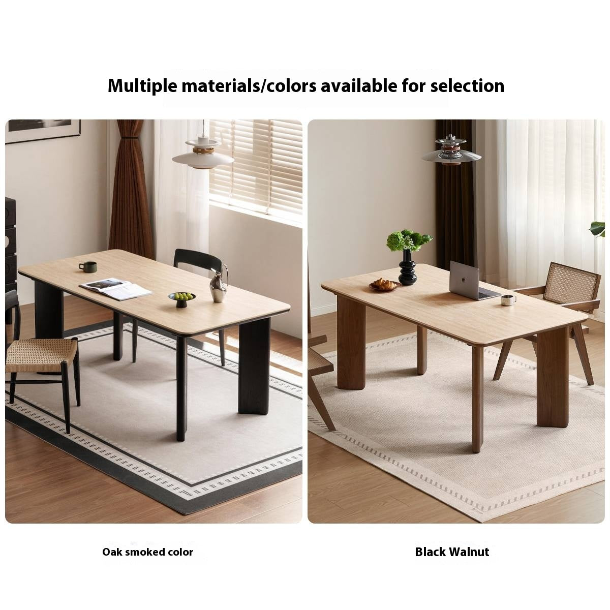 Black Walnut Solid Wood Rock Plate Dining Table