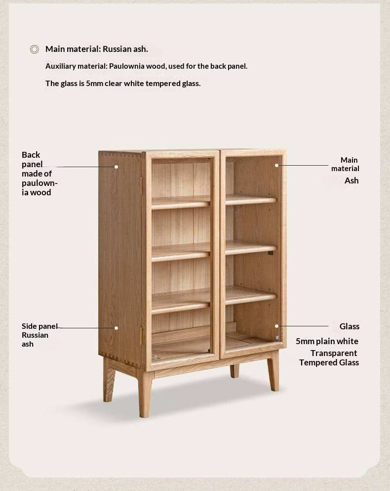 Ash Solid Wood Storage Sideboard