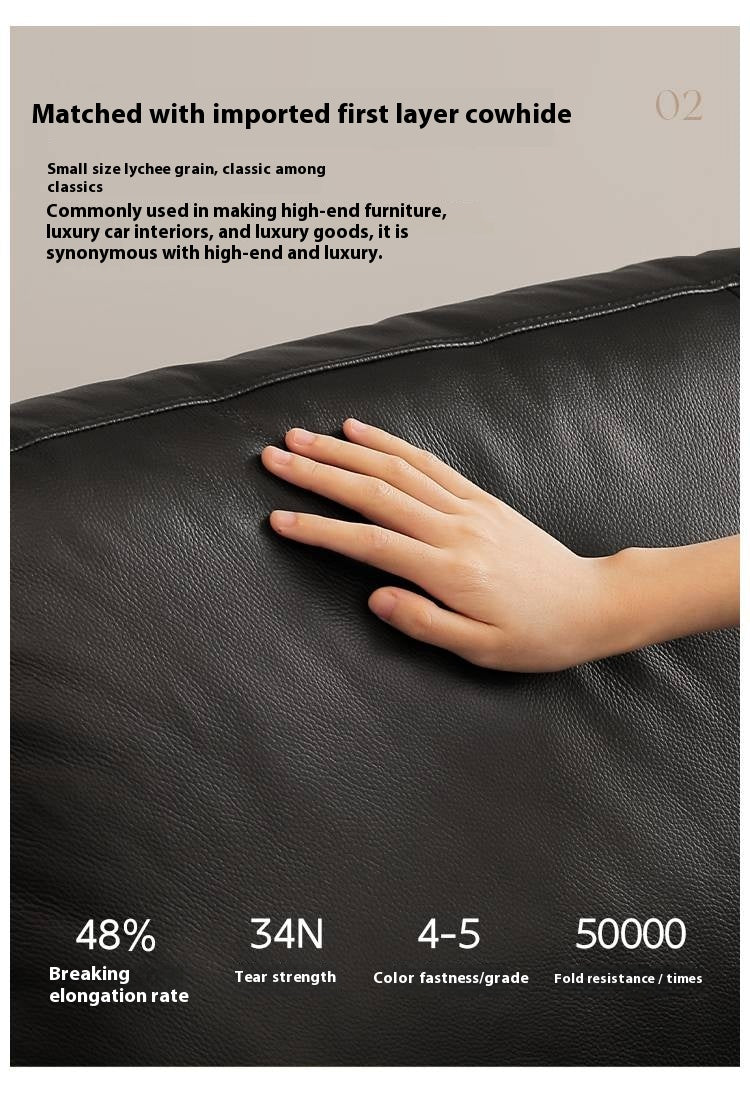 Black Walnut Solid Wood Leather Sofa