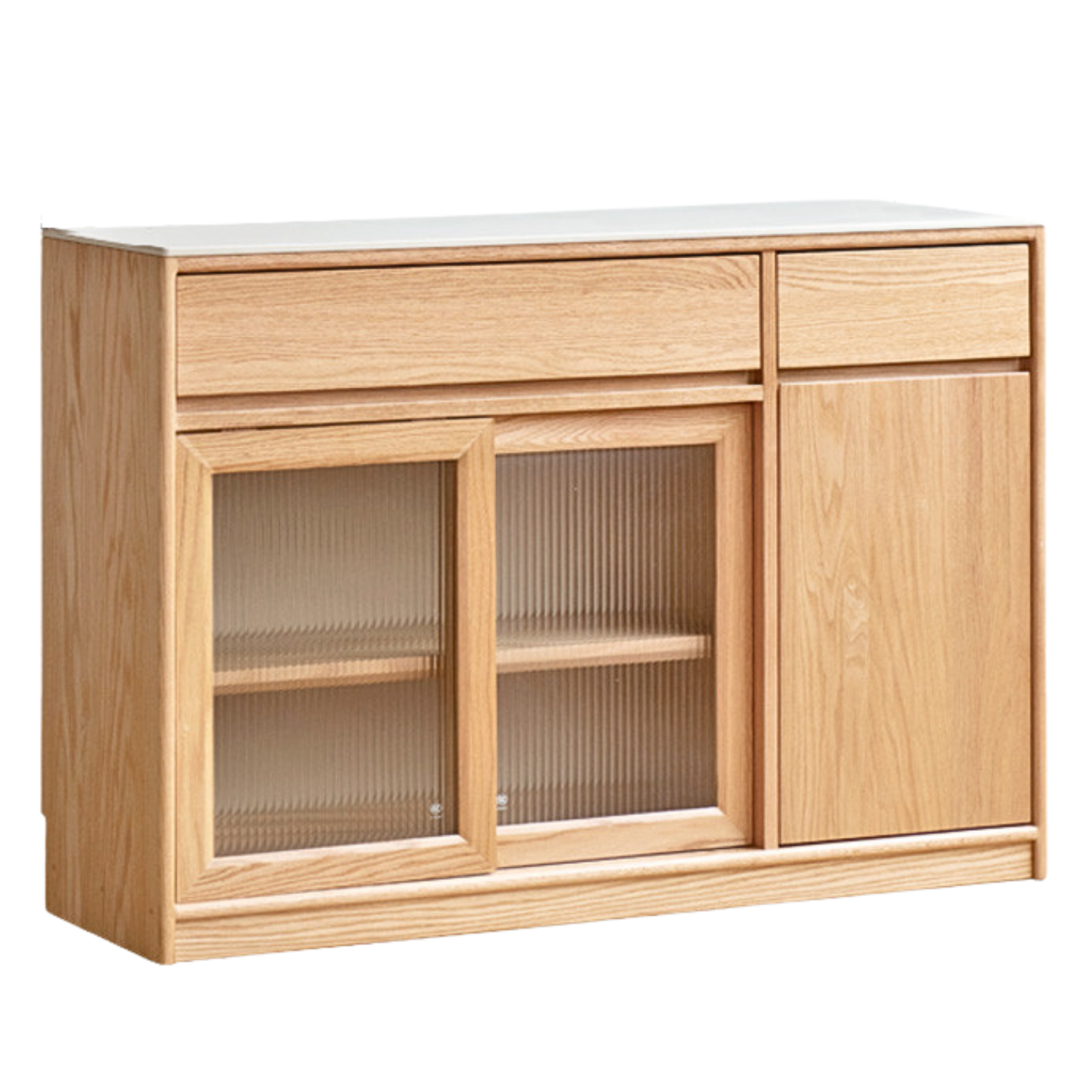 Oak Solid Wood Rock Board Modern Simple Sideboard,