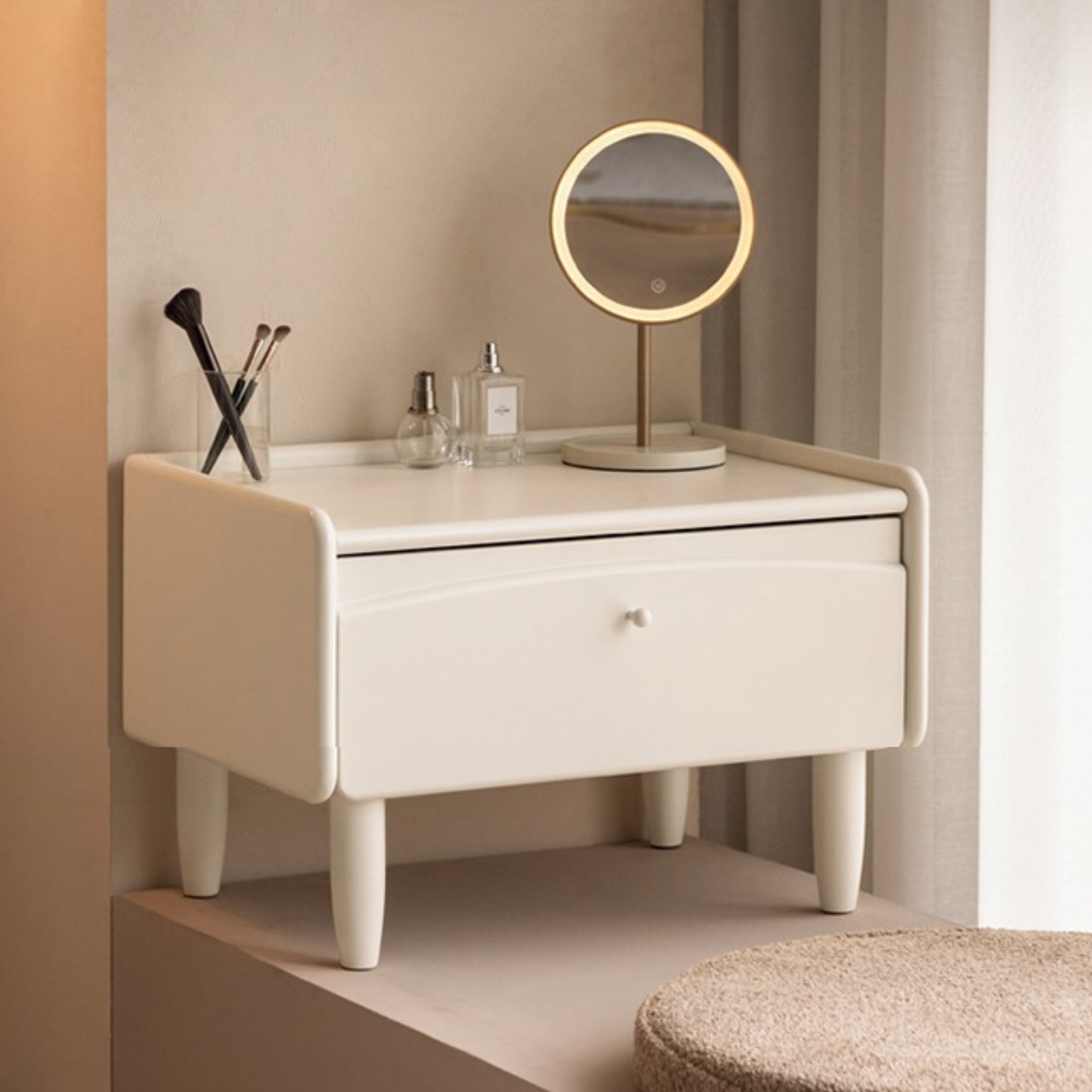 Poplar Solid Wood Cream Style Dressing Table,